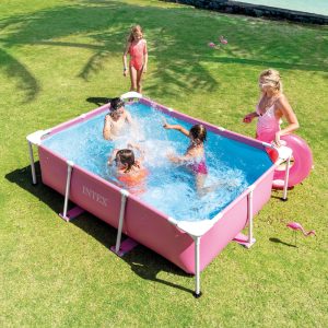 Pink Rectangular Frame Above Ground Pool (2.2m x 1.5m x 60cm)
