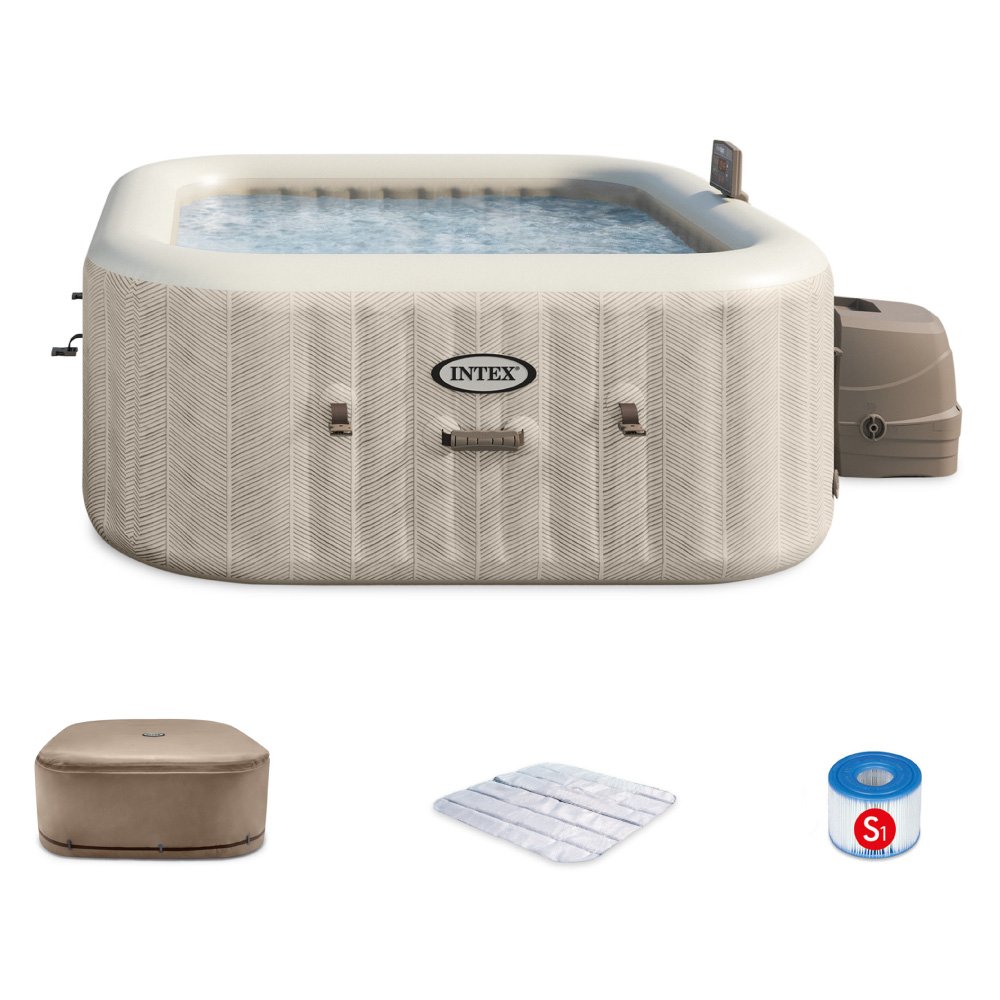 4-Person Chevron Deluxe Square Bubble Spa Set 4-Person Chevron Deluxe Square Bubble Spa Set - Image 3
