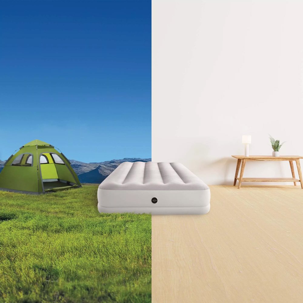 Twin Dura-Beam Prestige Mid-Rise Air Mattress with USB Pump INTEX 64177 Air Mattress with USB air pump