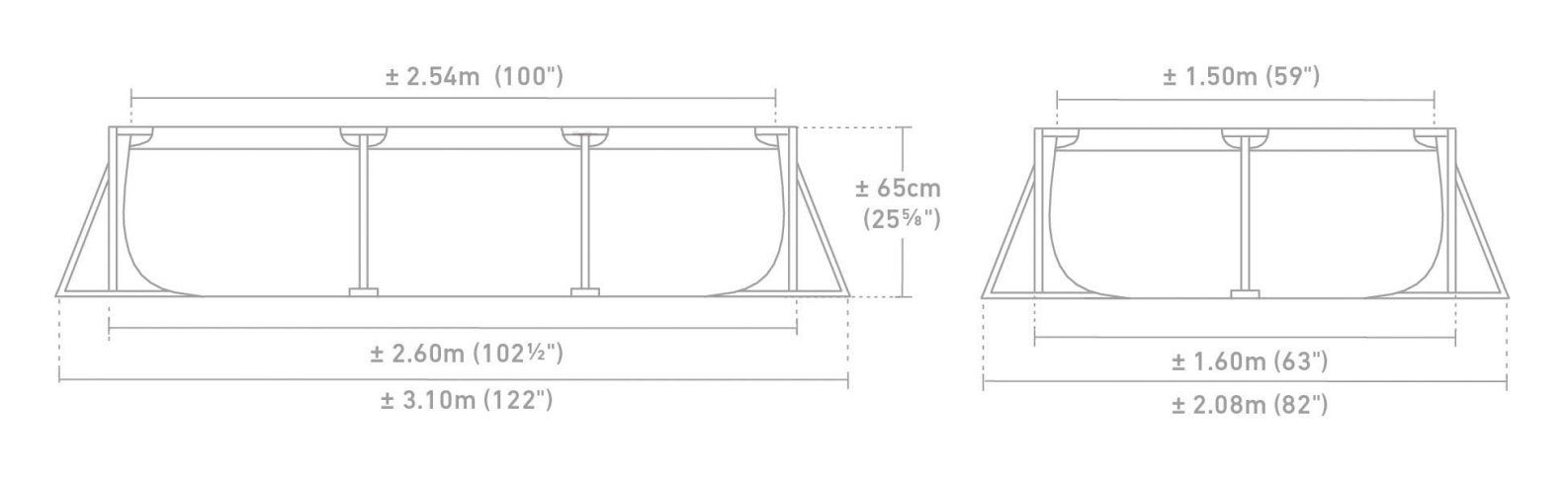 Rectangular Frame Pool (2.6m x 1.6m x 65cm) Rectangular Frame Pool (2.6m x 1.6m x 65cm) - Image 4